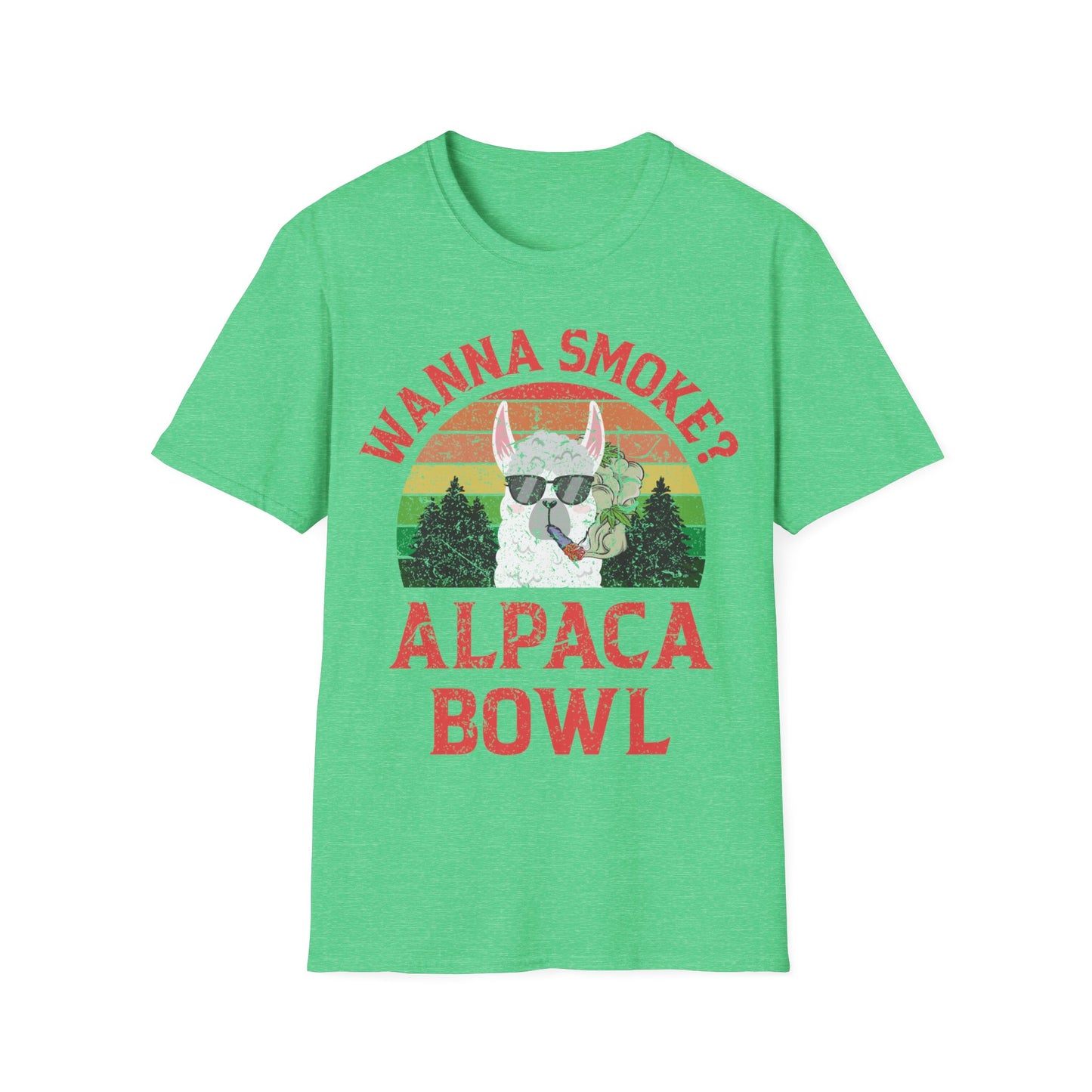 Funny Wanna Smoke Alpaca Bowl, Cute Weed Pun Marijuana T-Shirt