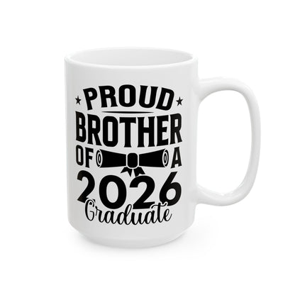 Retro Graduation Proud Brother Of A 2026 Graduate Senior Coffee Mug For Men Womens