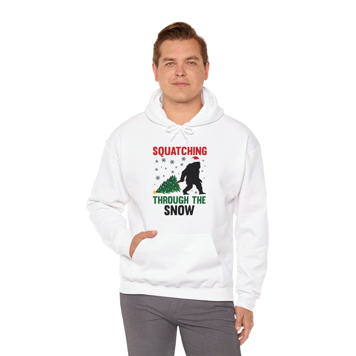 Squatching Through The Snow Funny Bigfoot Christmas Sasquatch Hoodie