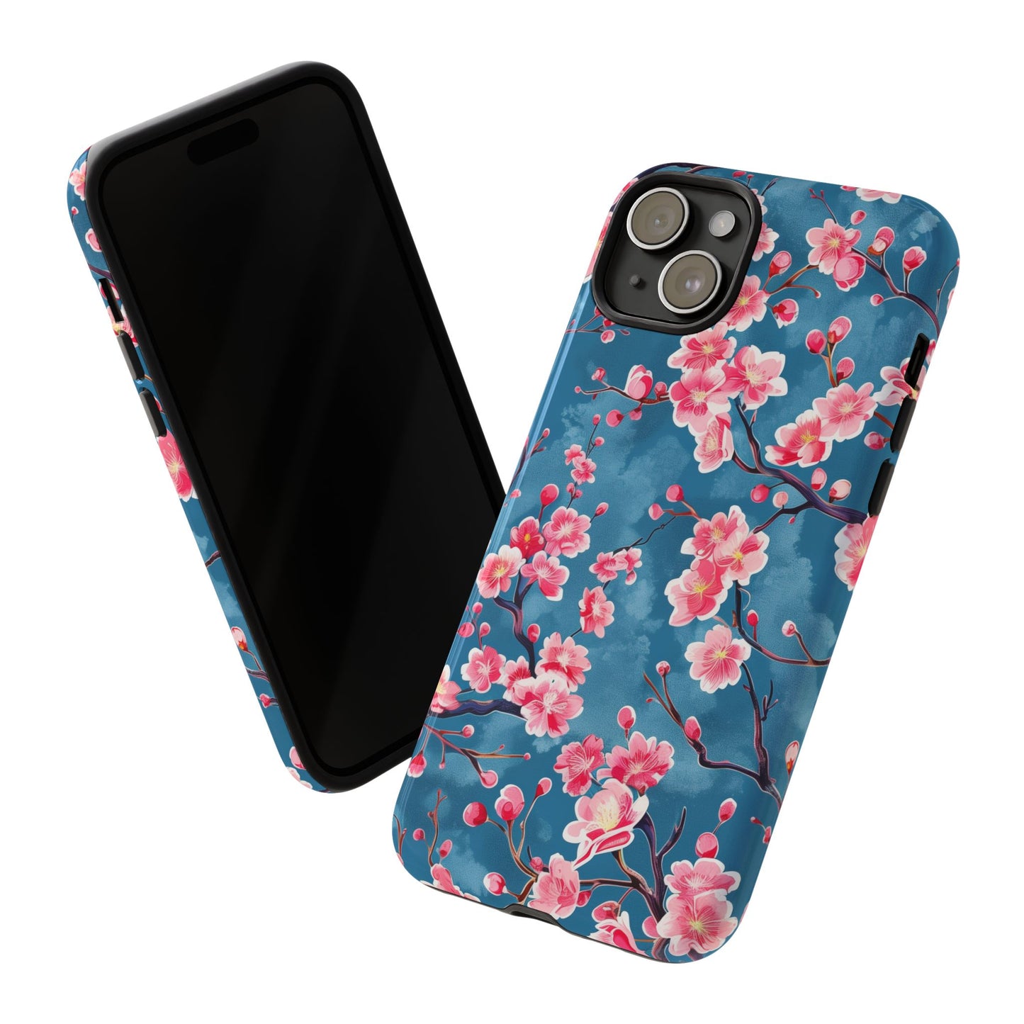 Sakura Blossoms Vibrant Colored iPhone 13 14 15 16 Pro Max Plus Case Wireless Charging Compatible Tough Cases Protection, Magnetic Phone Case for iPhone Classic Series