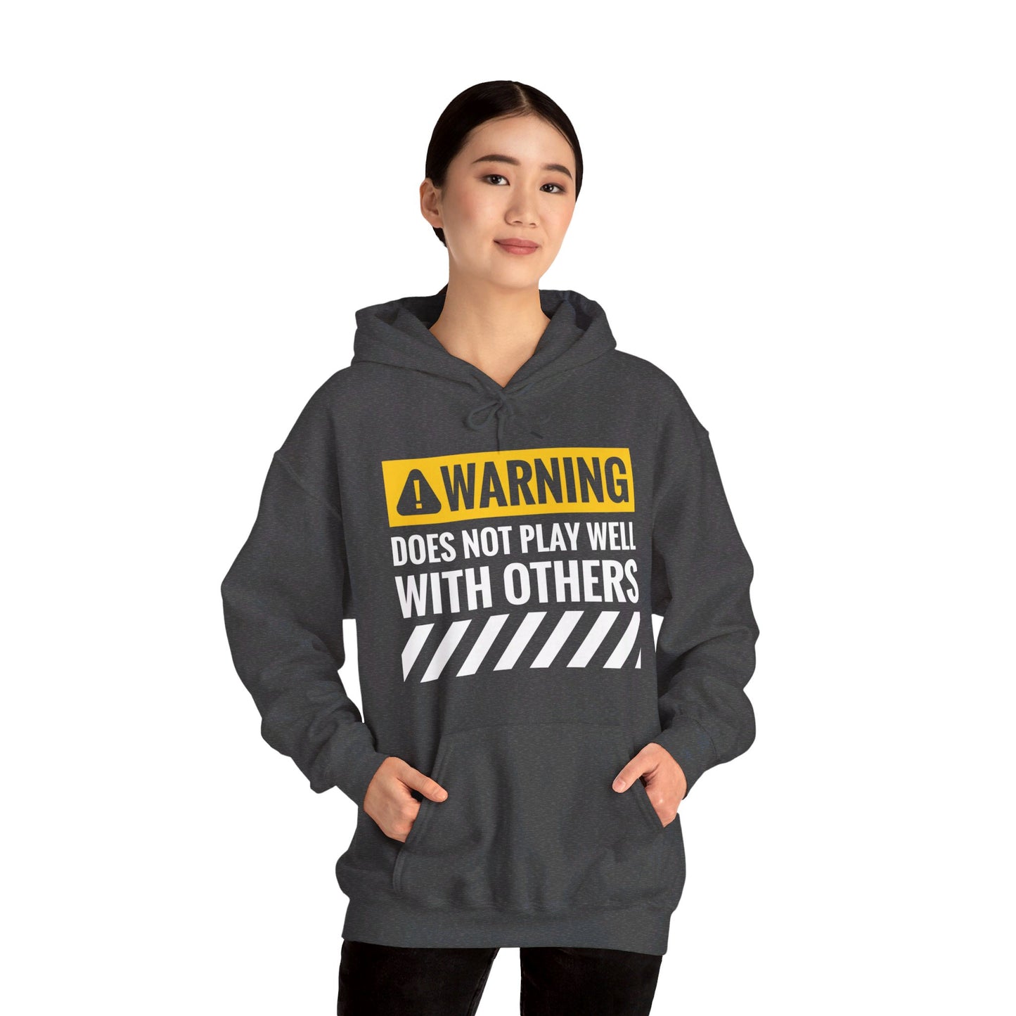 Funny Warning Does Not Play Well With Others Caution Sign Hoodie For Men Women Hoodie