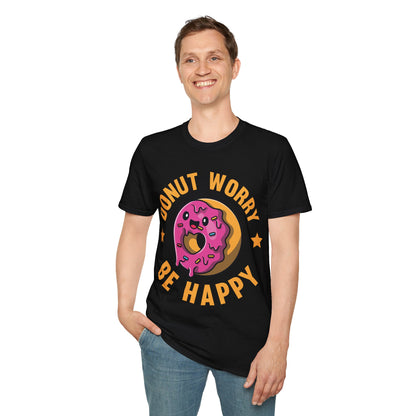 Funny Donut Worry Be Happy Foodie Donut Lovers T-Shirt For Men Women T-Shirt