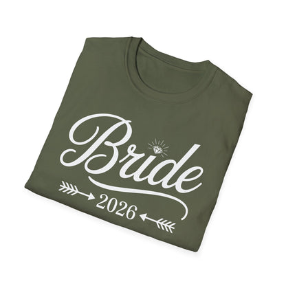 Bride Est 2026 Married Wedding Bridal Party Bachelorette T-Shirt For Women