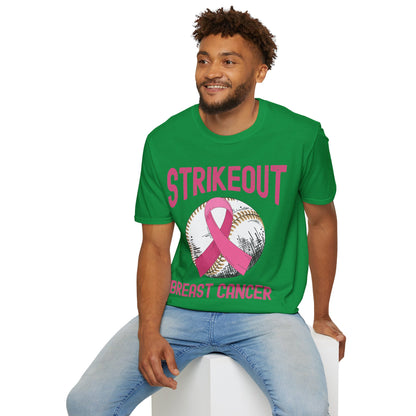 Strike Out Breast Cancer Baseball Fight Awareness T-Shirt Men Women