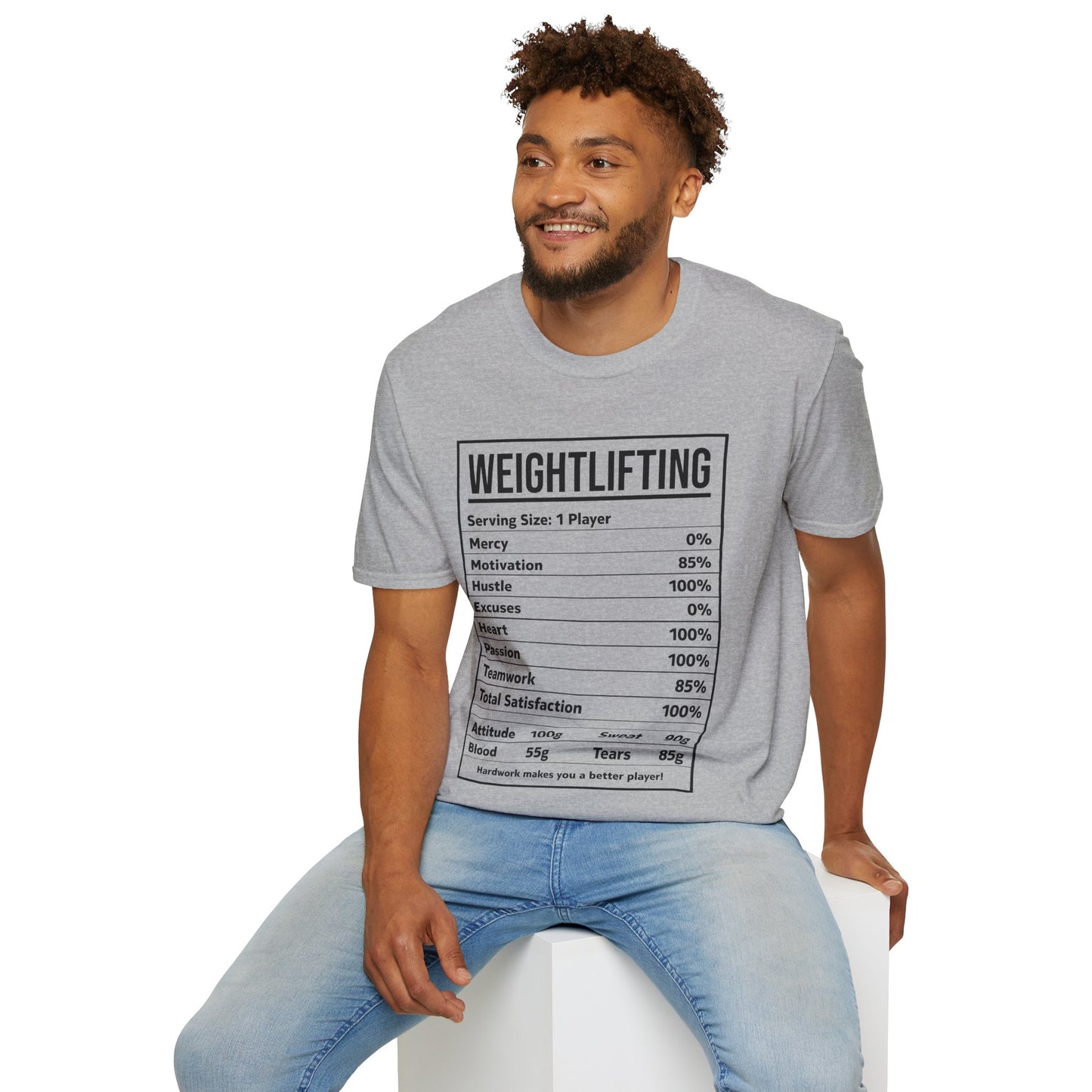 Funny Weightlifting Nutrition Facts Bodybuilding T-Shirt Men Women