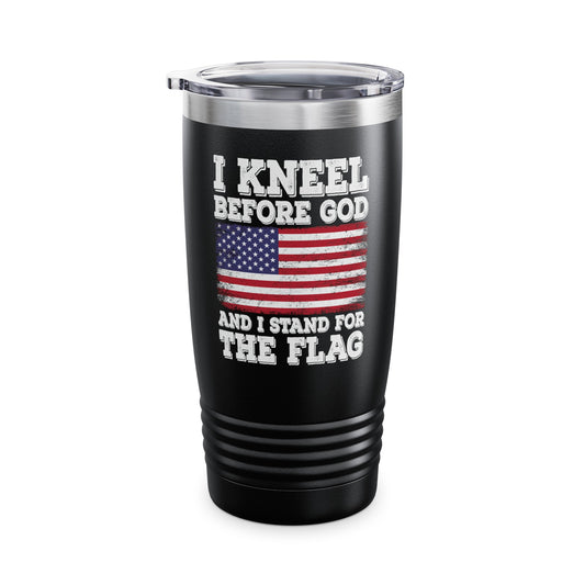 I Kneel Before God And I Stand For The Flag USA United States Flag Tumbler