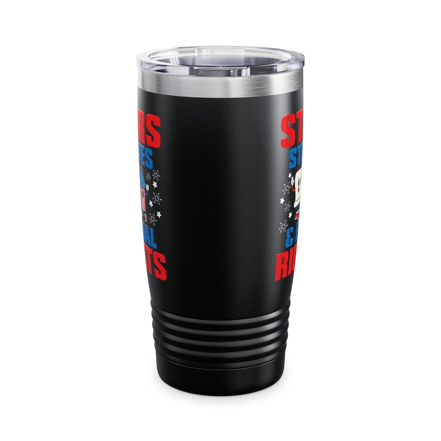 Stars Stripes & Equal Rights 4th Of July Retro Groovy Tumbler For Men Women Tumbler