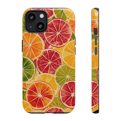 Citrus Burst Vibrant Color Pattern iPhone 13 14 15 16 Pro Max Plus Case Wireless Charging Compatible Tough Cases Protection, Magnetic Phone Case for iPhone Classic Series