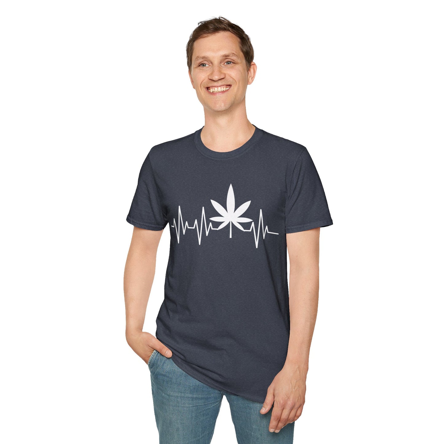 Funny Weed Cannabis Marijuana Leaf Heartbeat Stoner Tie Dye T-Shirt For Men Women T-Shirt