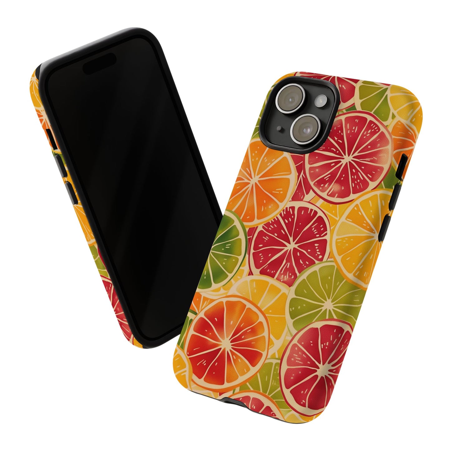 Citrus Burst Vibrant Color Pattern iPhone 13 14 15 16 Pro Max Plus Case Wireless Charging Compatible Tough Cases Protection, Magnetic Phone Case for iPhone Classic Series