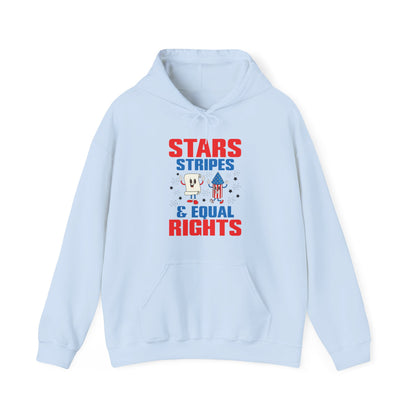 Stars Stripes & Equal Rights 4th Of July Retro Groovy Hoodie For Men Women Hoodie