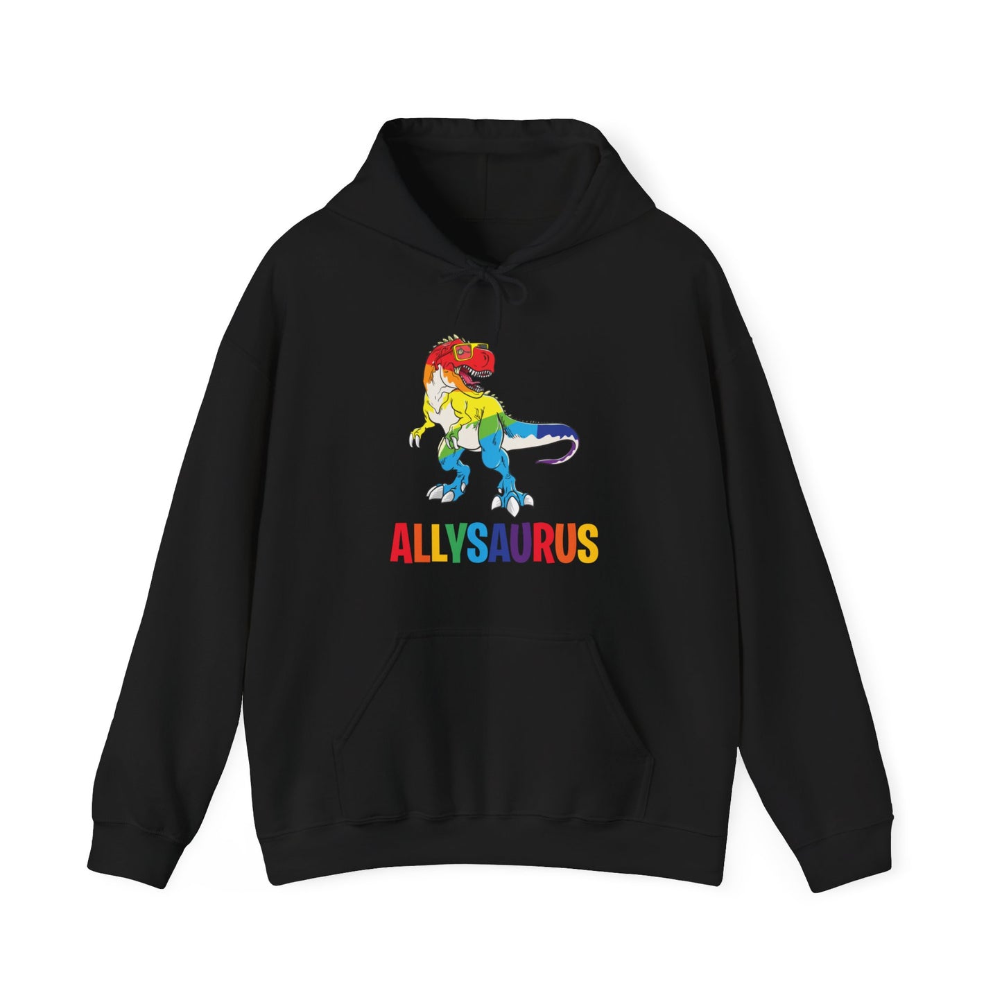 Allysaurus Dinosaur In Rainbow Flag For Ally LGBT Pride Gift Hoodie