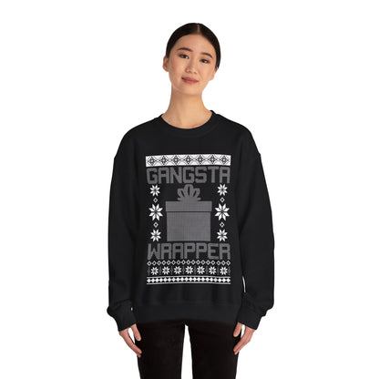 Gangsta Wrapper Funny Ugly Christmas Sweater Women Jumper Sweatshirt