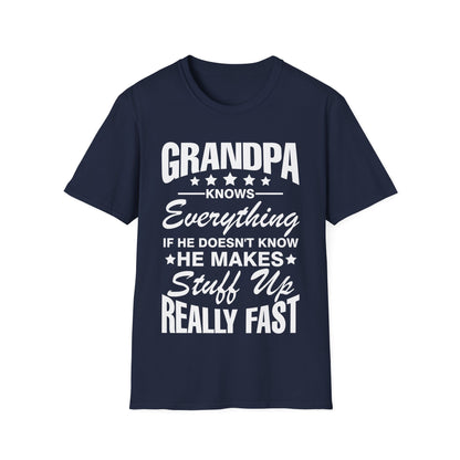 Grandpa Knows Everything Funny Gift For Father's Day Grandfather T-Shirt