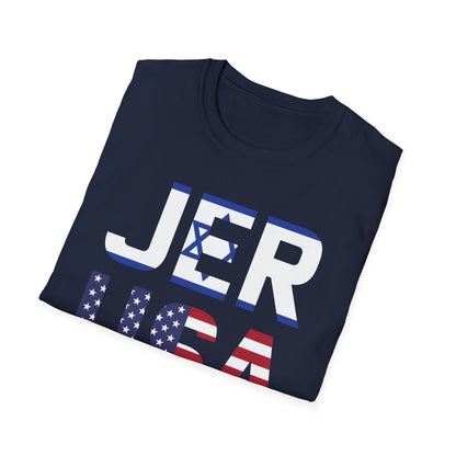 Jerusalem City USA Israel Flag Jewish Support Jerusalem T-Shirt for Men Women