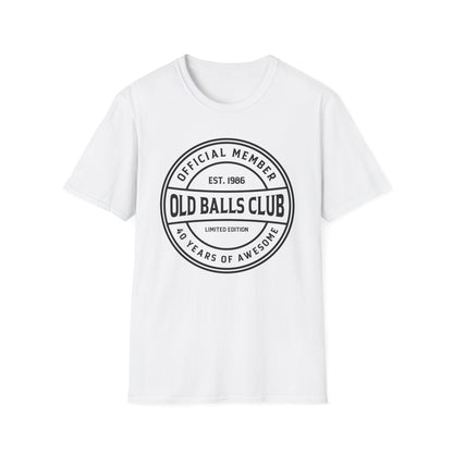 Mens Old Balls Club 40 Years Awesome Forty 40th Birthday Farthers Day T-Shirt