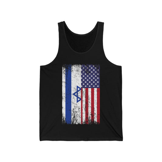 Israeli American USA Flag Tank Top Pride Israel USA Tank Tops For Men Women