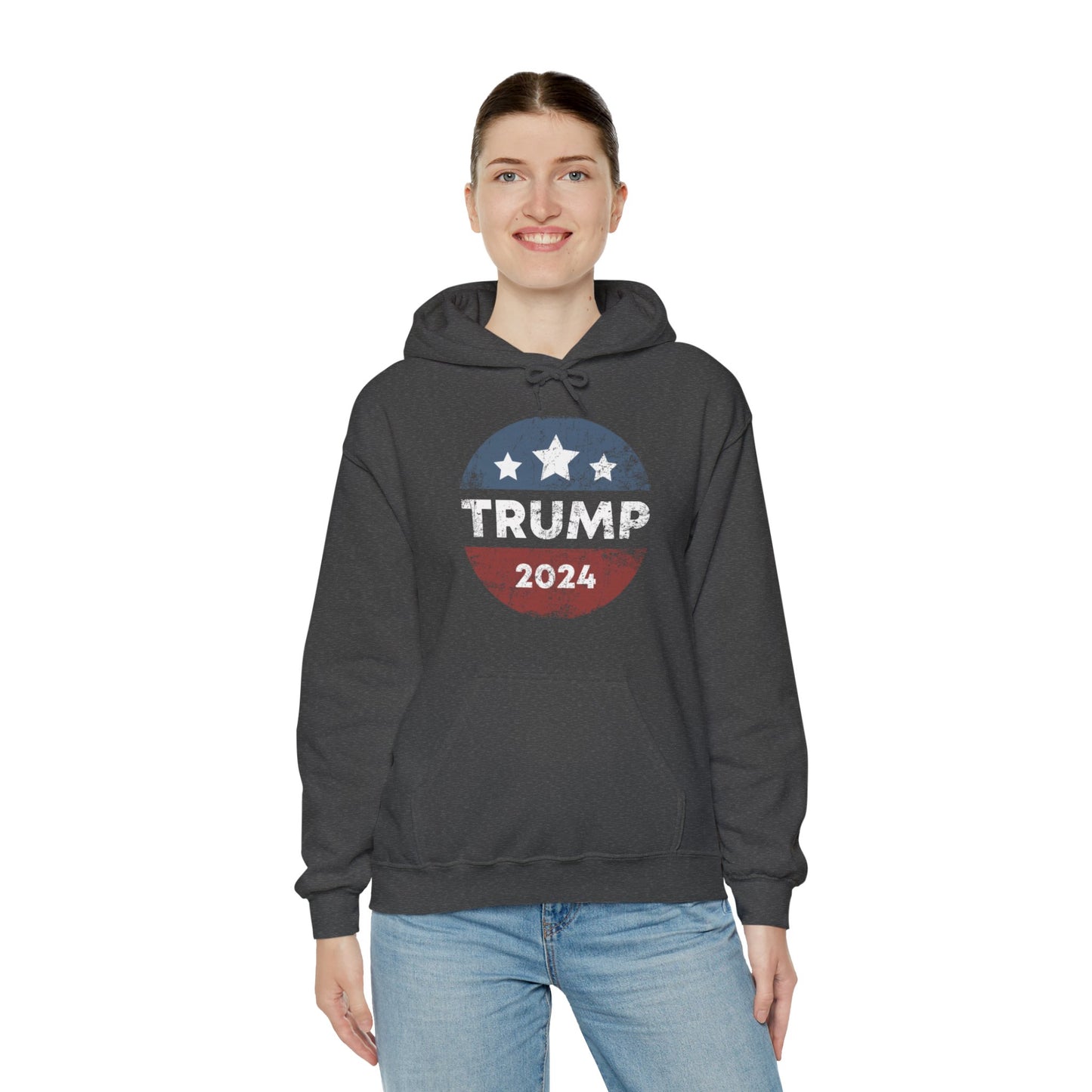 Trump 2024 Retro Campaign Button Re Elect President Trump Hoodie For Men Women Hoodie