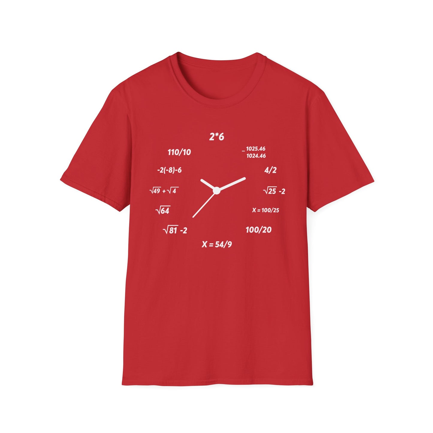 Funny Creative Clock Math Time Mathematics Nerd Nerdy T-Shirt Men Women