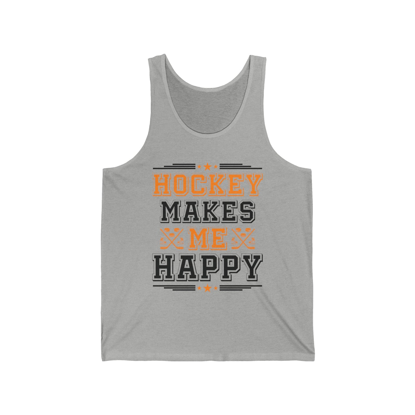 Hockey Makes Me Happy Funny Ice Hockey Fan Tank Top For Men Women Tank Top