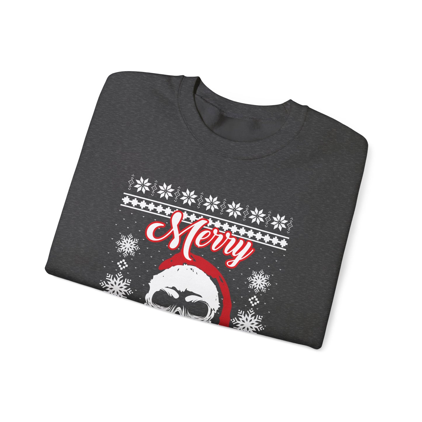 Merry Christmas Ugly Skull Holiday Xmas Jumper Crewneck Sweatshirt Sweater