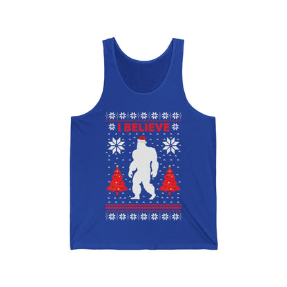 I Believe Sasquatch Big Foot Ugly Funny X-mas Holiday Christmas Jumper Tank Top