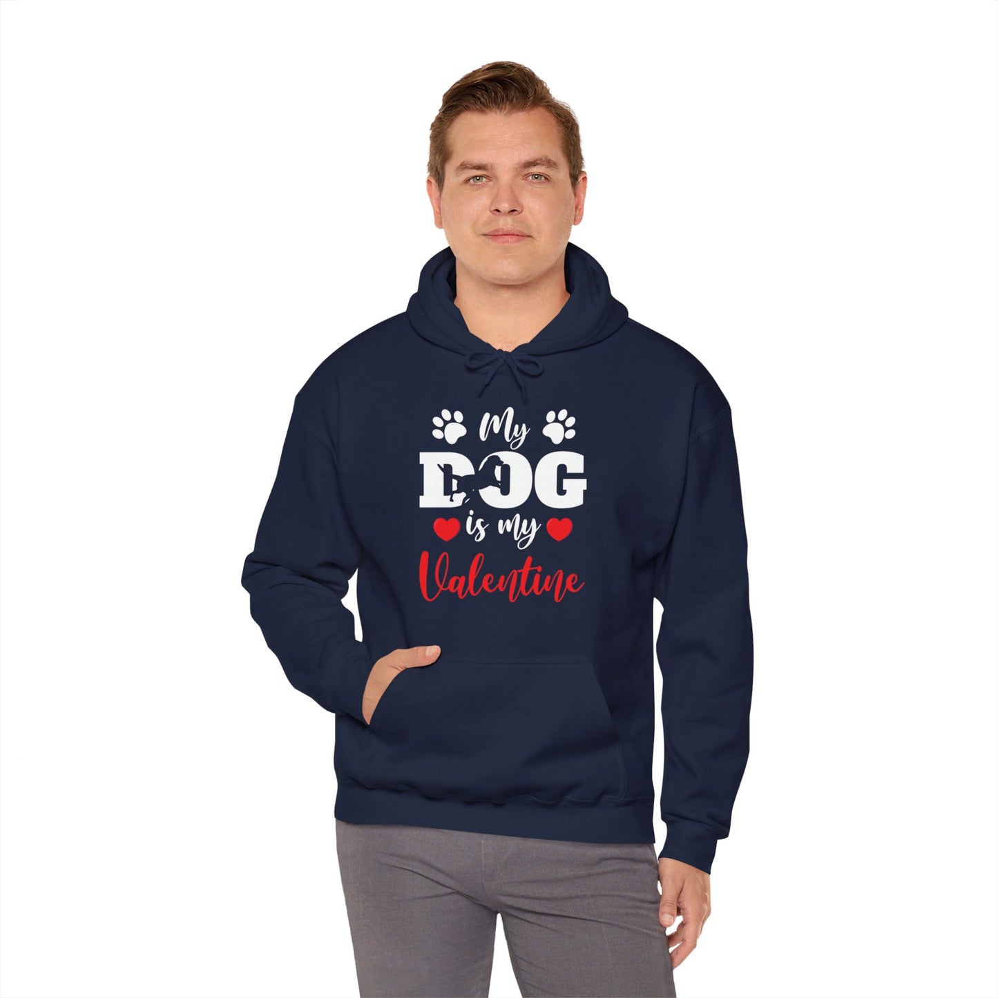 Funny My Dog is My Valentine Dog Lovers Hoodie For Men Women Hoodie