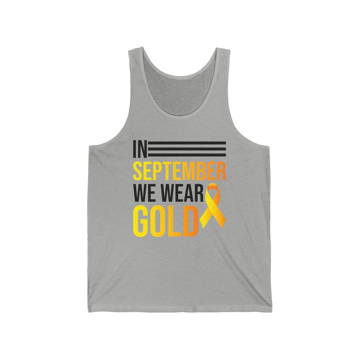 In September We Wear Gold Childhood Cancer Awareness Top for Men Women Tank top