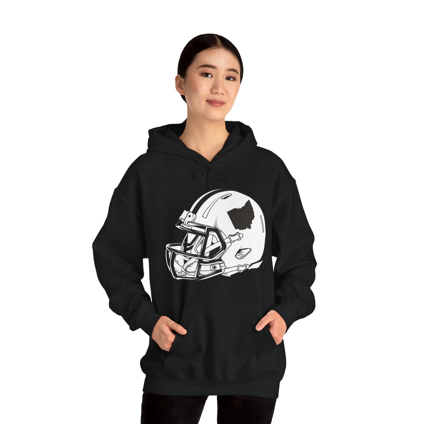 Vintage Football Helmet Hoody State of Ohio American Football Distressed Hoodie Men Women