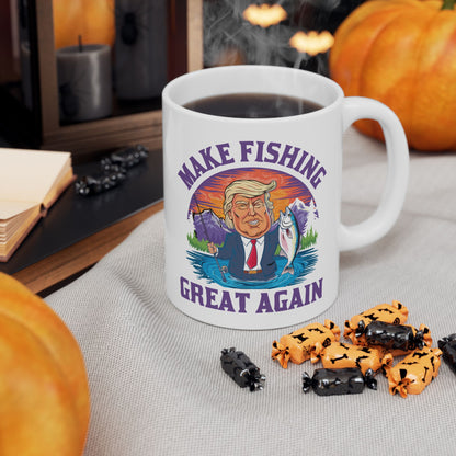 Make Fishing Great Again Trump 45 47 President Fishing Gift Coffee Mug