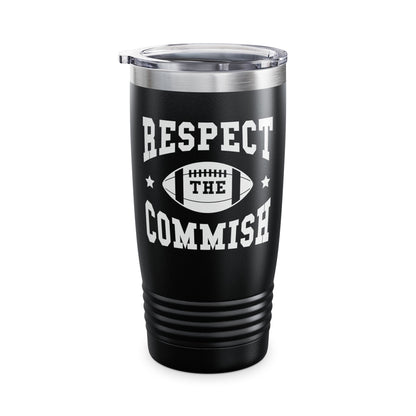 Funny Respect The Commish Fantasy Football Champ mug Best Ever Commish Tumbler Men Women