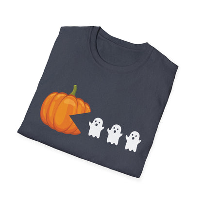 Funny Halloween Pumpkin Eating Ghost, Gamer Gaming Men Women T-Shirt