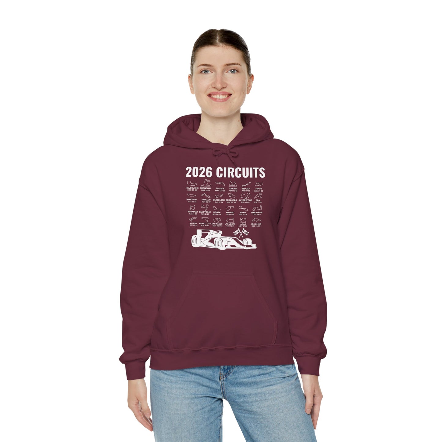 2026 Schedule Formula Racing Formula Car Retro Vintage Hoodie