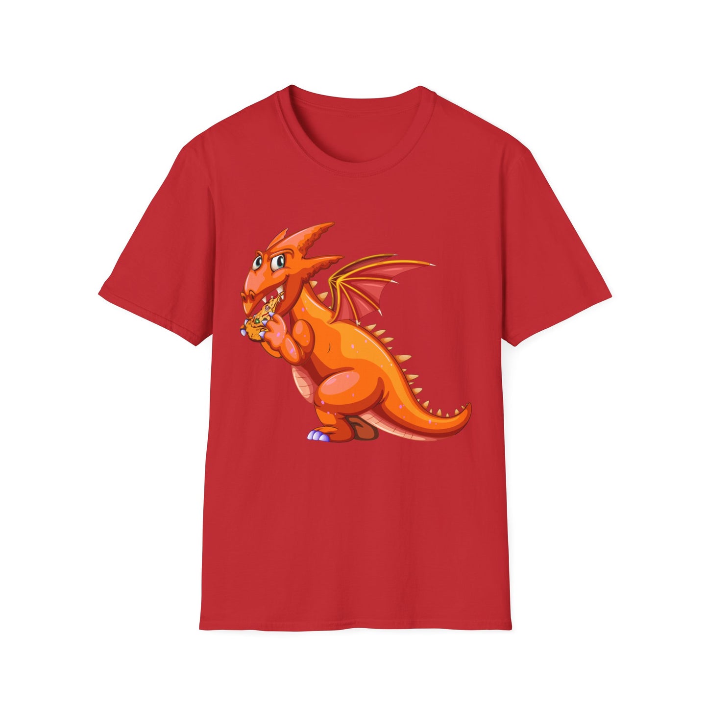 Funny Dragon Eating Pizza Dragon Foodie Food Lovers T-Shirt Men Women