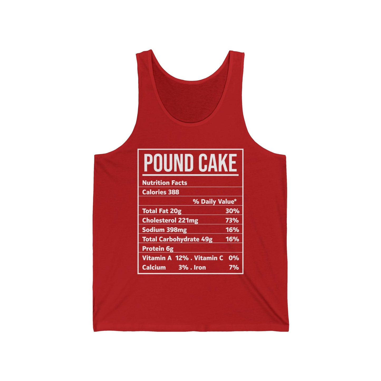 Funny Pound Cake Nutrition Facts Family Matching Christmas Costume Tank Tops For Men Women