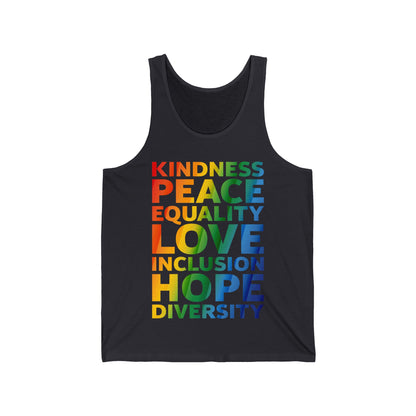 Kindness Equality Love LGBTQ Rainbow Flag Gay Pride Ally Tank tops