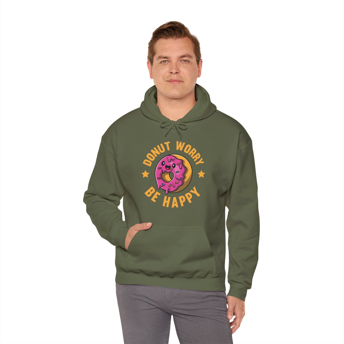 Funny Donut Worry Be Happy Foodie Donut Lovers Hoodie For Men Women Hoodie