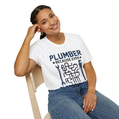 Plumber Because Even Electricians Need Heroes Funny Plumbers T-Shirt For Men Women T-Shirt