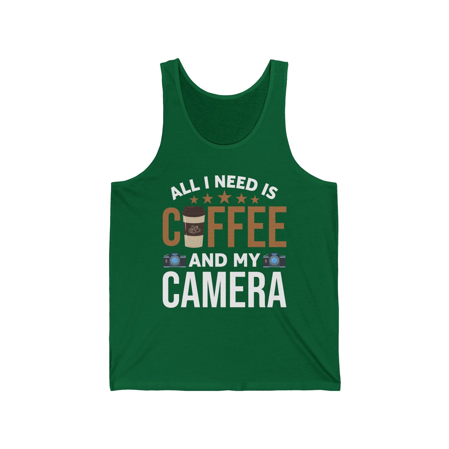 Photography Coffee Tank Top All I Need is Coffee and My Camera Photographer Caffeine Lovers Tank Top For Men Women Travelers