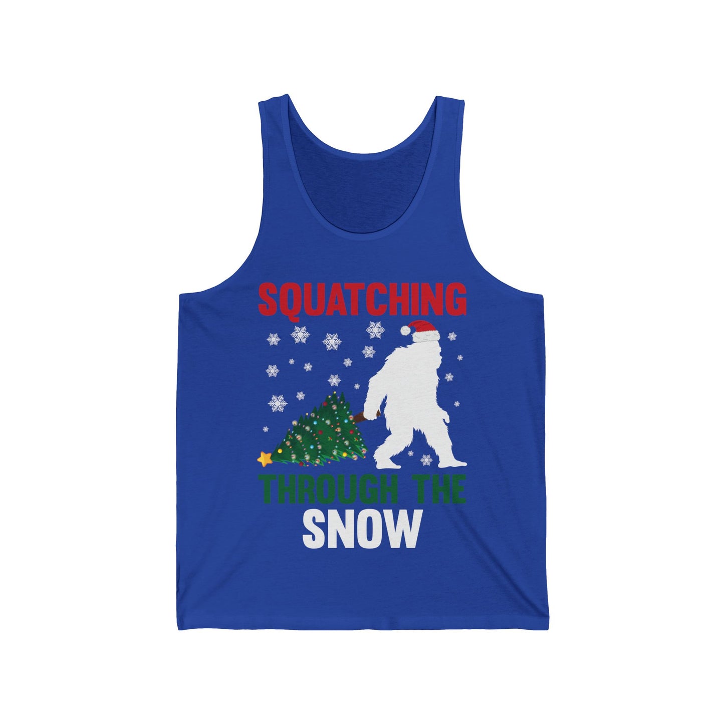 Squatching Through The Snow Funny Bigfoot Christmas Sasquatch Tank Top