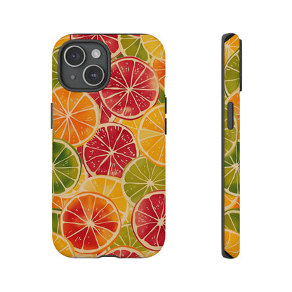 Citrus Burst Vibrant Color Pattern iPhone 13 14 15 16 Pro Max Plus Case Wireless Charging Compatible Tough Cases Protection, Magnetic Phone Case for iPhone Classic Series