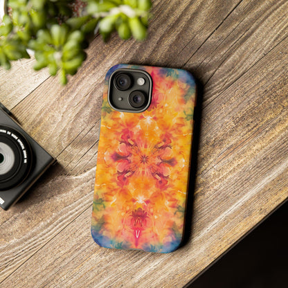 Tie-Dye Dream Pattern iPhone 13 14 15 16 Pro Max Plus Case Wireless Charging Compatible Tough Cases Protection, Magnetic Phone Case for iPhone Classic Series