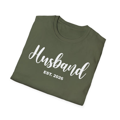 Husband Est 2026 Married Hubby Wife Honeymoon Couple Wedding T-Shirt
