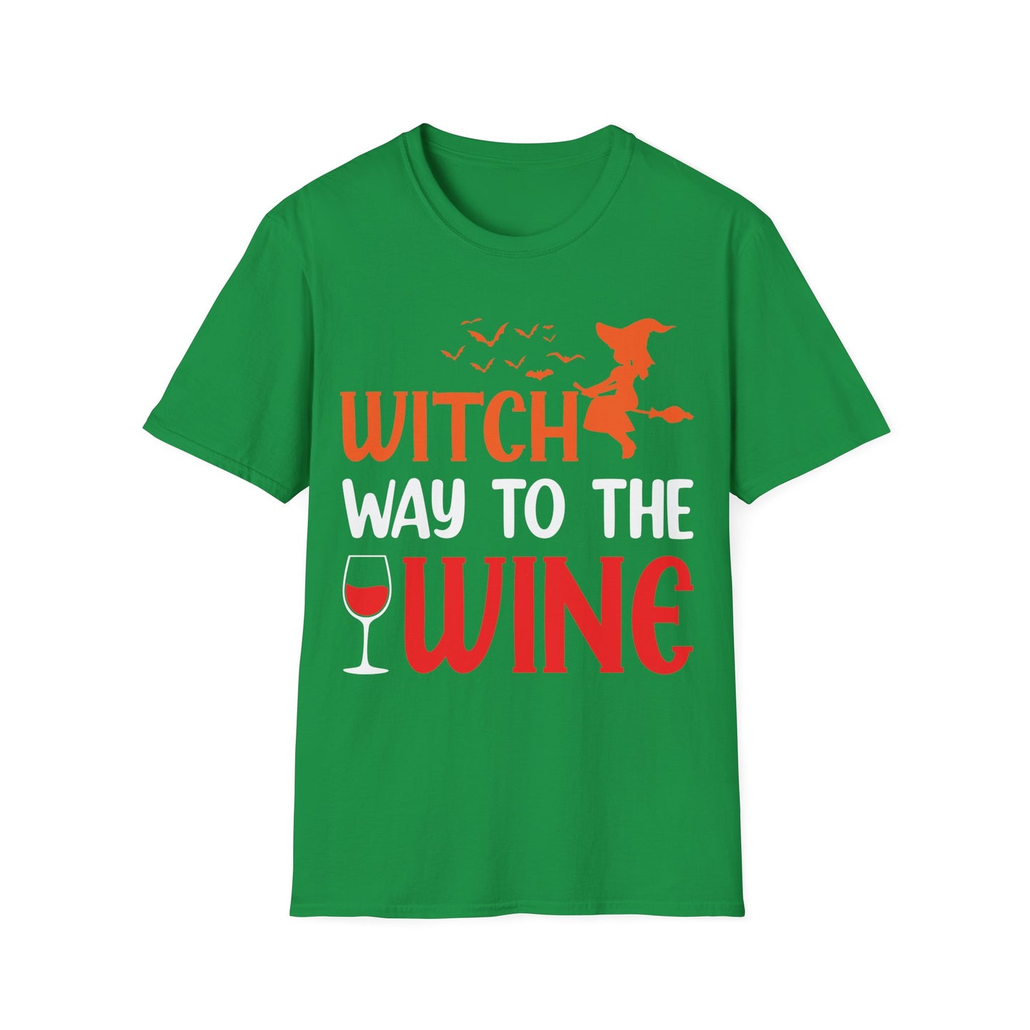 Women's Witch Way To The Wine Funny Wine Drinking Halloween Party T-Shirt