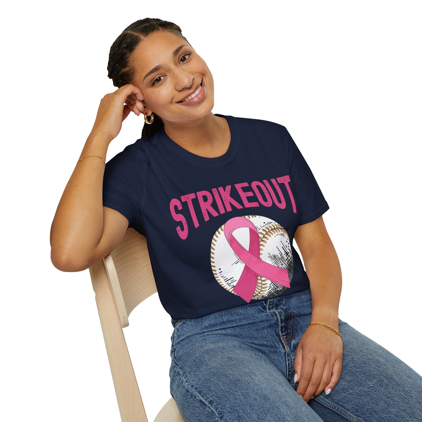 Strike Out Breast Cancer Baseball Fight Awareness T-Shirt Men Women