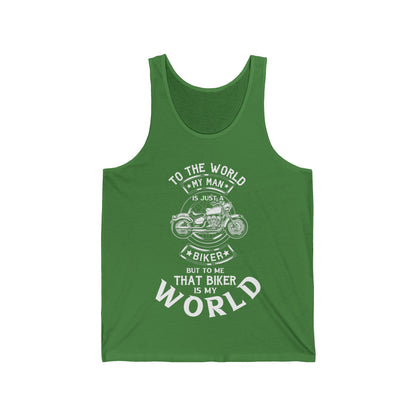 Biker To Me That Biker Is My World Bikers Girlfriend Wife Novelty Tank Tops