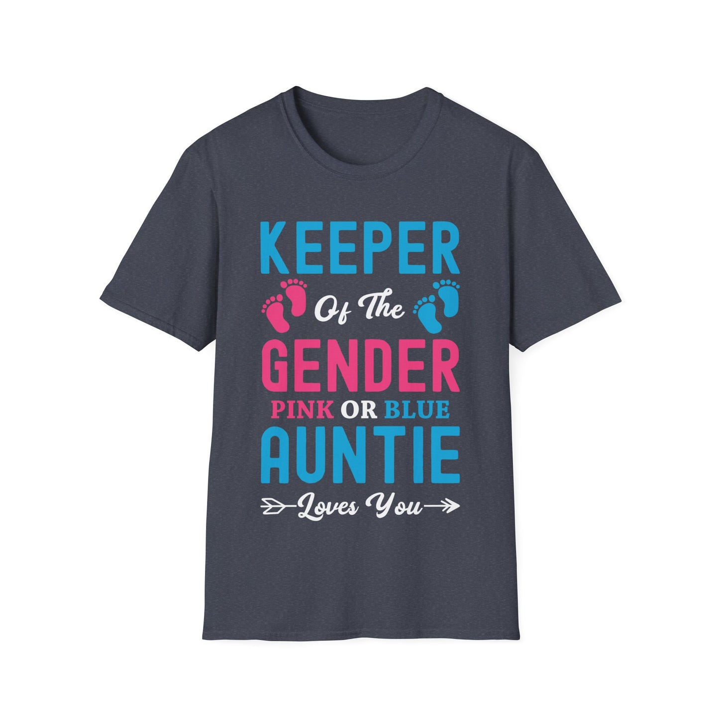 Womens Keeper Of The Gender Pink or Blue Auntie Loves You T-Shirt