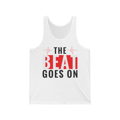 Funny Heartbeat Beat Goes On Heart Disease Awareness Tank Top For Men Women Tank Top