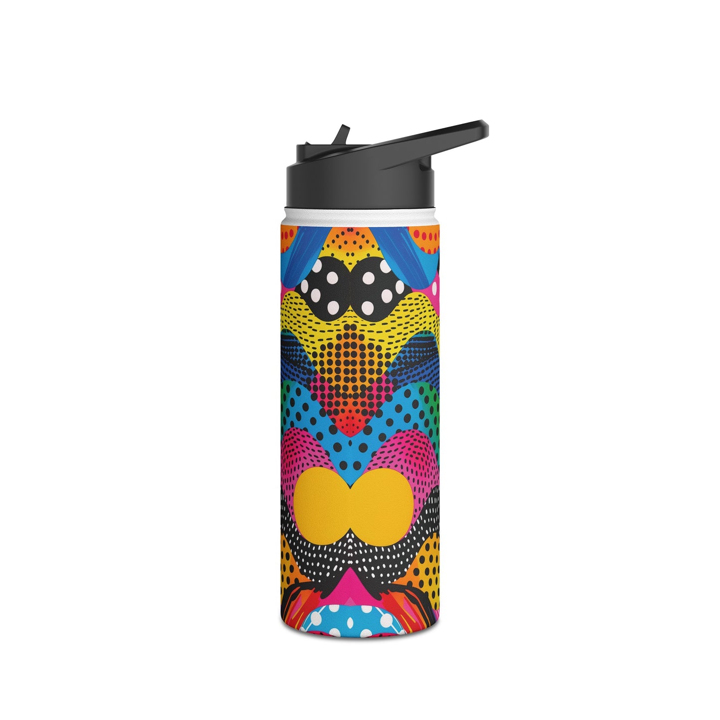 Pop Art Punch Vibrant Pattern Stainless Steel Water Bottle with Twist-on Lid and Double-Wall Vacuum Insulation