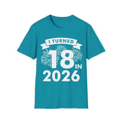 Funny I Turned 18 In 2026 18th Birthday Party Gift T-Shirt For Men Women